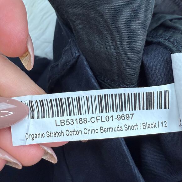 Quince Organic Stretch Cotton Chino Bermuda Short Black Size 12 NWT - Picture 15 of 16